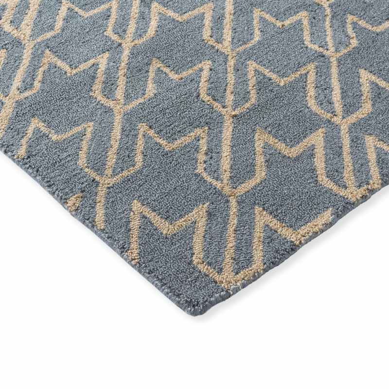 Houndstooth Indoor Outdoor Rug 455708 by Ted Baker in Washed Blue