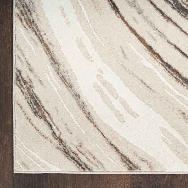 Sustainable Trend SUT05 Abstract Runner Rugs by Nourison in Beige Grey