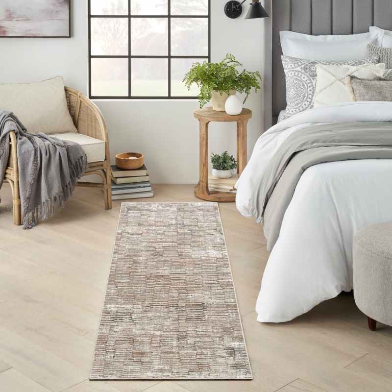Sustainable Trend SUT06 Abstract Runner Rugs by Nourison in Ivory Mocha