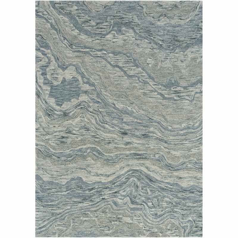 Graceful GRU01 Abstract Wool Rugs by Nourison in Blue