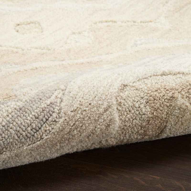 Graceful GRU01 Abstract Wool Runner Rugs by Nourison in Beige