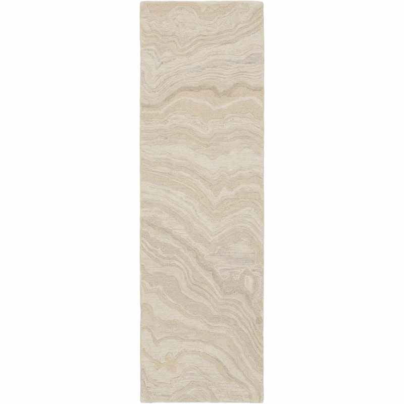 Graceful GRU01 Abstract Wool Runner Rugs by Nourison in Beige