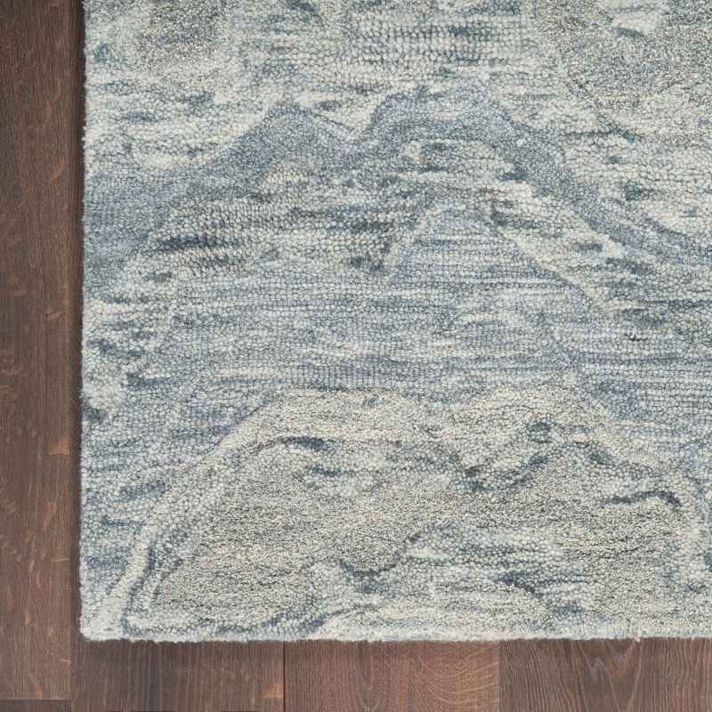 Graceful GRU01 Abstract Wool Runner Rugs by Nourison in Blue