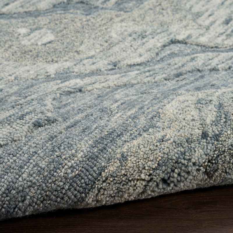 Graceful GRU01 Abstract Wool Runner Rugs by Nourison in Blue