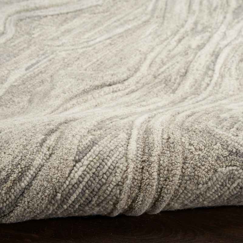 Graceful GRU01 Abstract Wool Runner Rugs by Nourison in Grey