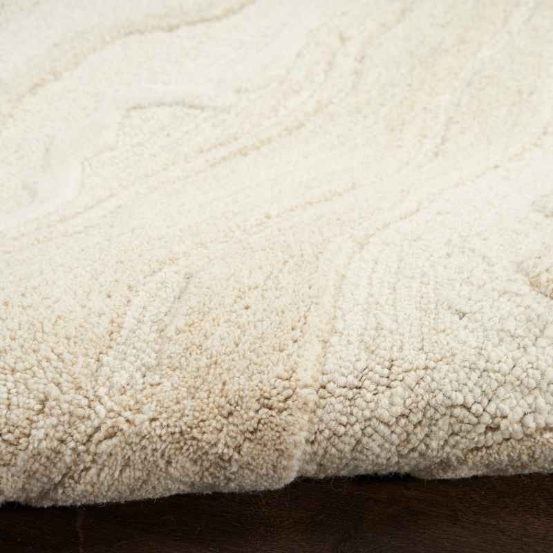 Graceful GRU01 Abstract Wool Runner Rugs by Nourison in Ivory White