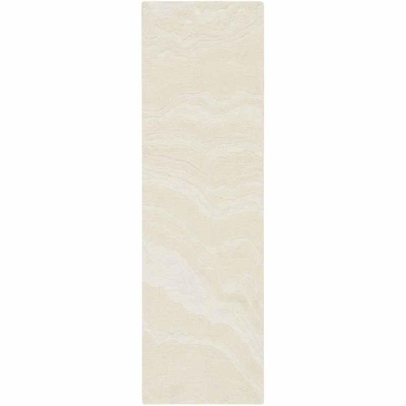 Graceful GRU01 Abstract Wool Runner Rugs by Nourison in Ivory White