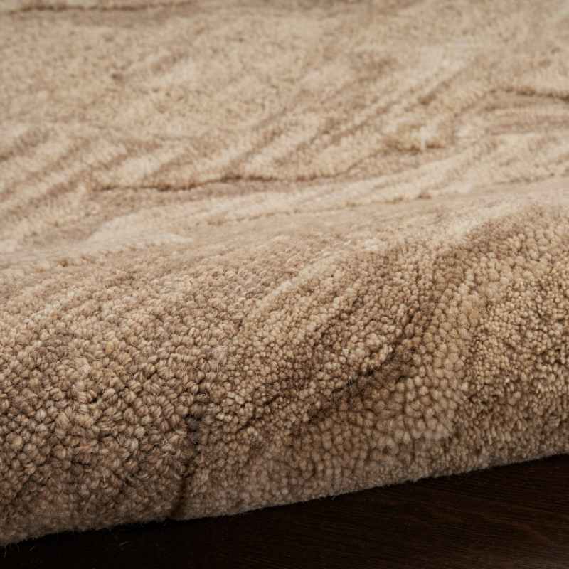 Graceful GRU01 Abstract Wool Runner Rugs by Nourison in Taupe Brown