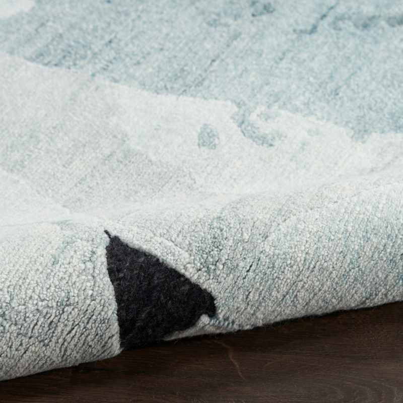 Silk Shadows SHA25 Abstract Wool Rugs by Nourison in Blue Pink