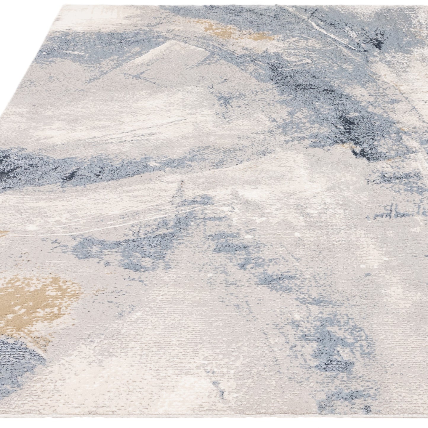 Stellar ST06 Modern Abstract High Shine Rugs in Blue