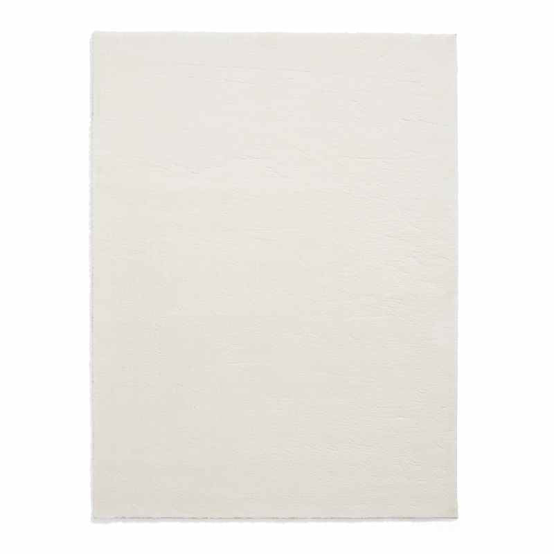 Bay Modern Washable Plain Shaggy Rugs in Ivory White