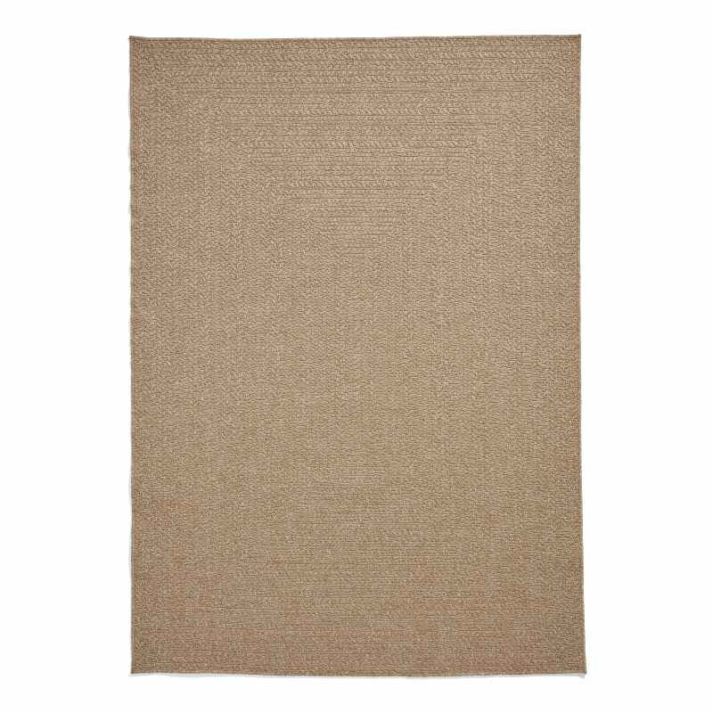 Nomad 5014 Indoor Outdoor Flat Weave Plain Rugs in Brown