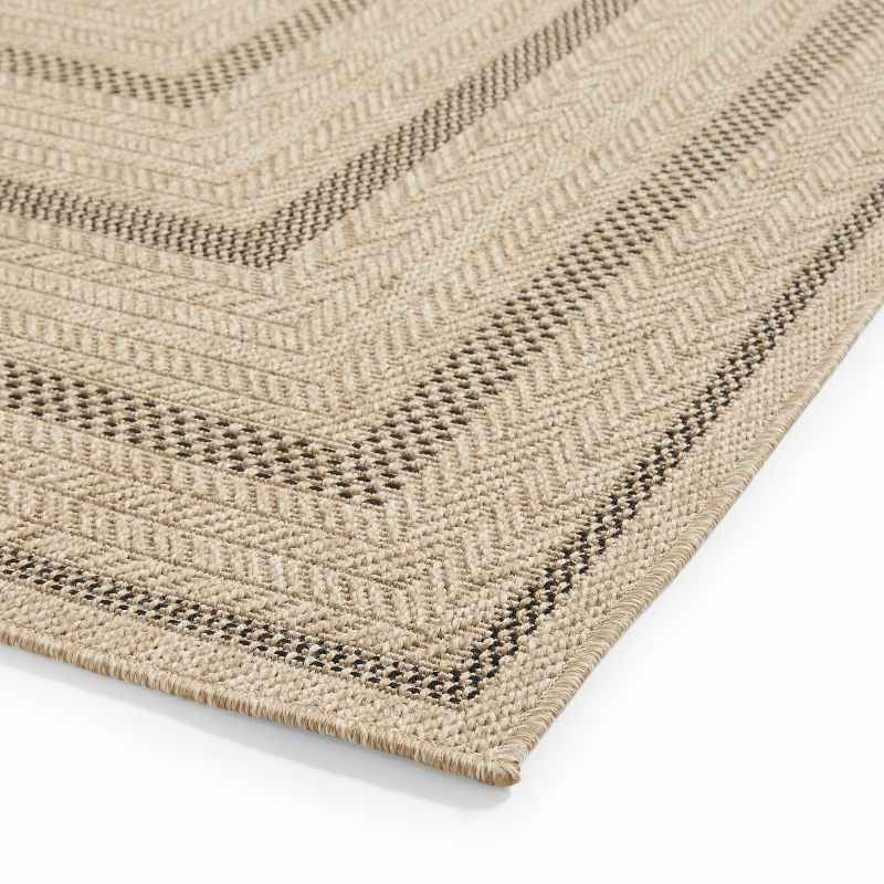 Nomad 5021 Indoor Outdoor Flat Weave Plain Rugs in Black Brown