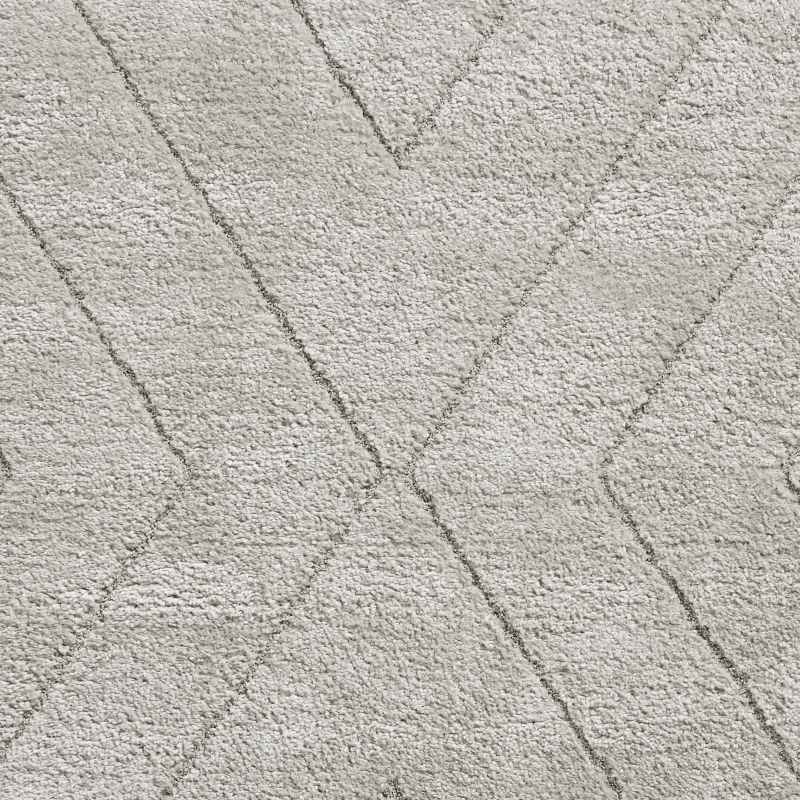 Ideal Shaggy 80362 Berber Geometric Rugs in Silver Grey