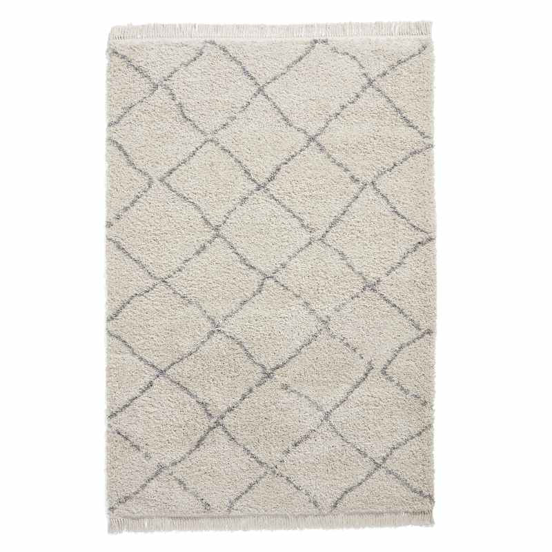 Boho 5413 Berber Shaggy Modern Rugs in Cream White