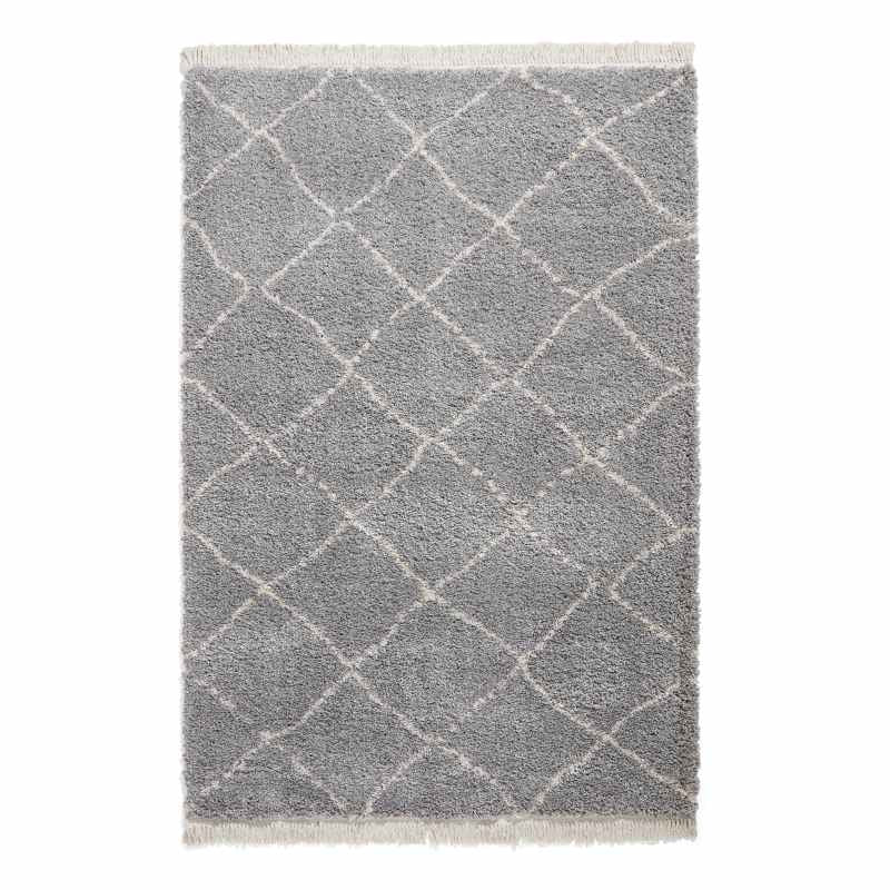 Boho 5413 Berber Shaggy Modern Rugs in Grey
