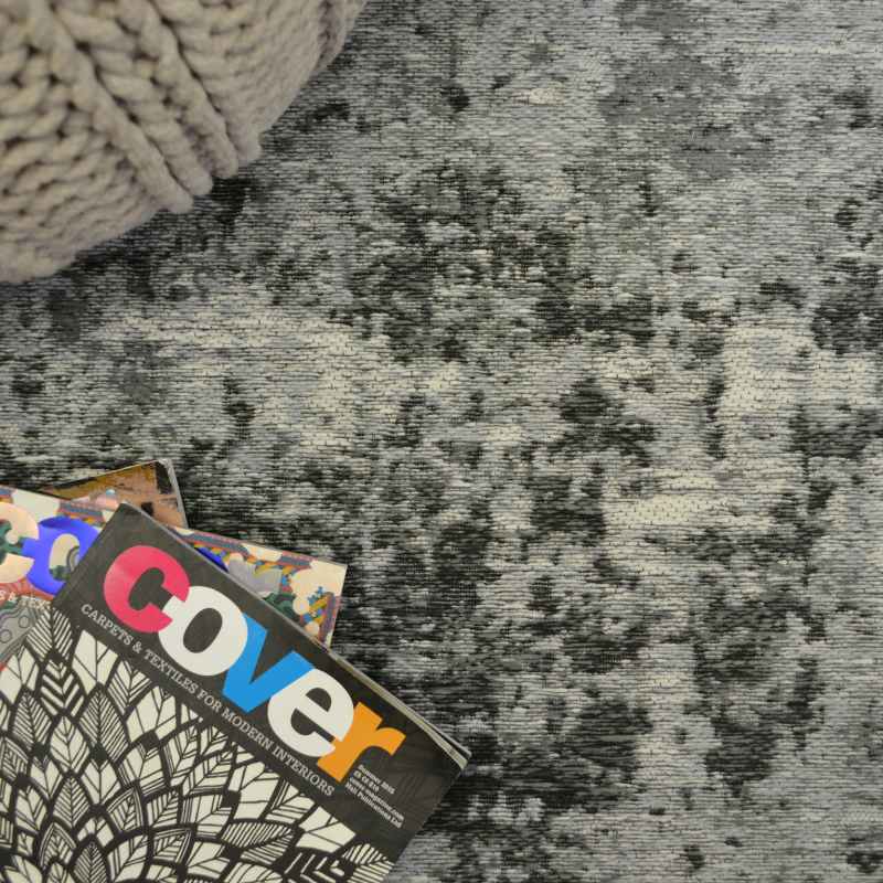 Bruges Abstract Rugs 97003 3006 in Cream Grey Cotton Chenille