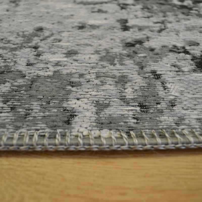 Bruges Abstract Rugs 97003 3006 in Cream Grey Cotton Chenille
