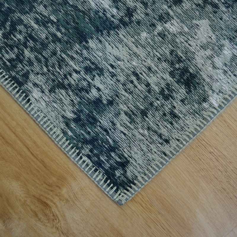 Bruges Abstract Rugs 97003 4008 in Cream Blue Cotton Chenille
