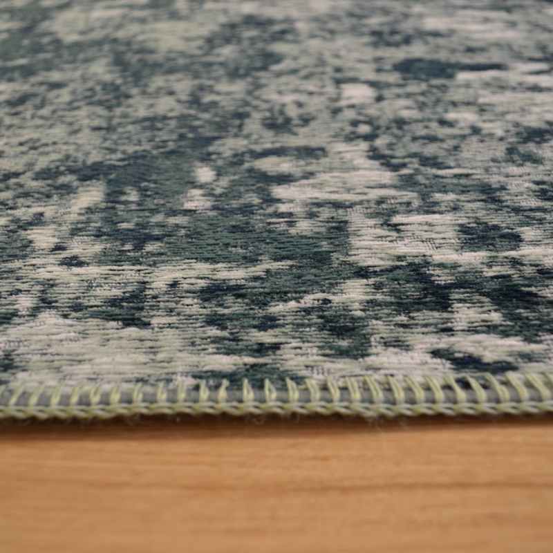 Bruges Abstract Rugs 97003 4008 in Cream Blue Cotton Chenille