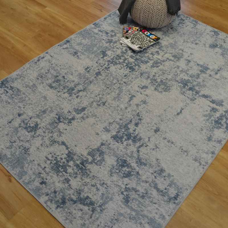 Bruges Abstract Rugs 97003 5004 in Cream Cotton Chenille