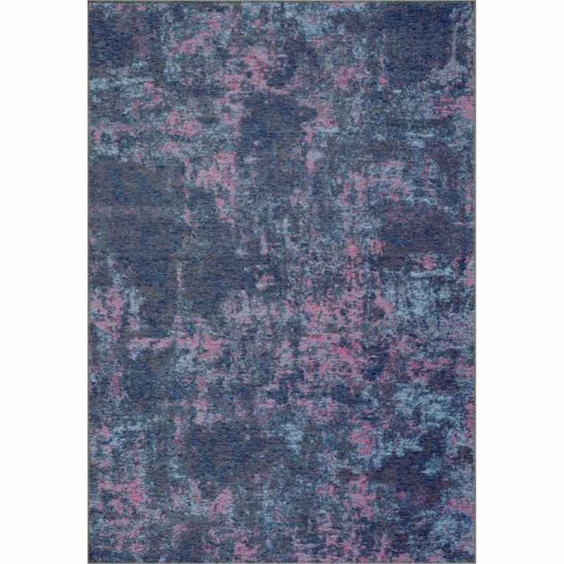 Bruges Abstract Rugs 97003 5007 in Purple Cotton Chenille