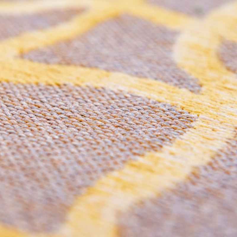 Louis De Poortere Mad Men Dedalo Circle Rugs 9205 in Yellow Scarab