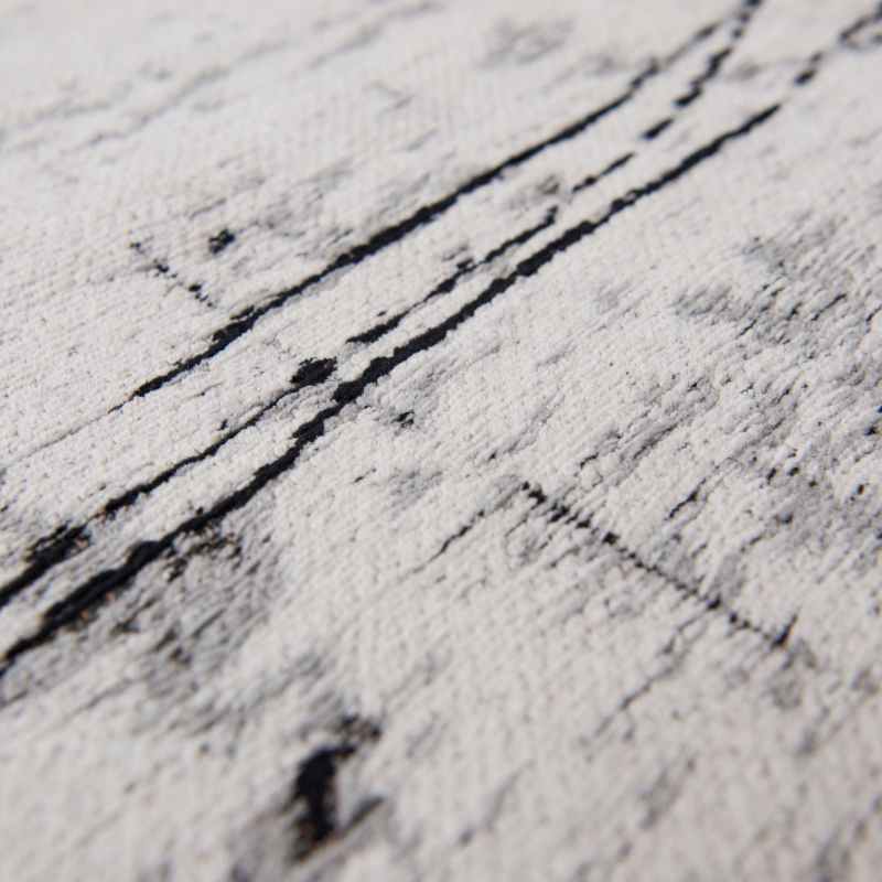 Louis De Poortere Modern Mad Men Griff Designer Circle Rug 8926 in Black and White