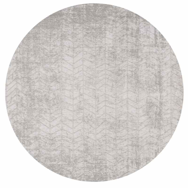 Louis De Poortere Mad Men Jacobs Ladder 8929 Circle Rug in White Plains