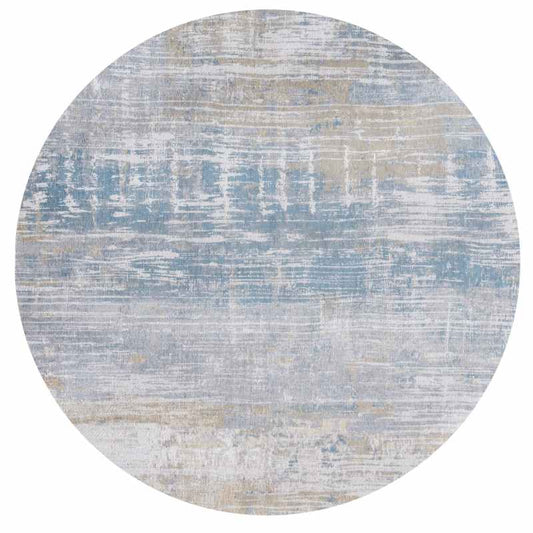 Louis De Poortere Atlantic Streaks 8718 Circle Rugs in Long Island Blue