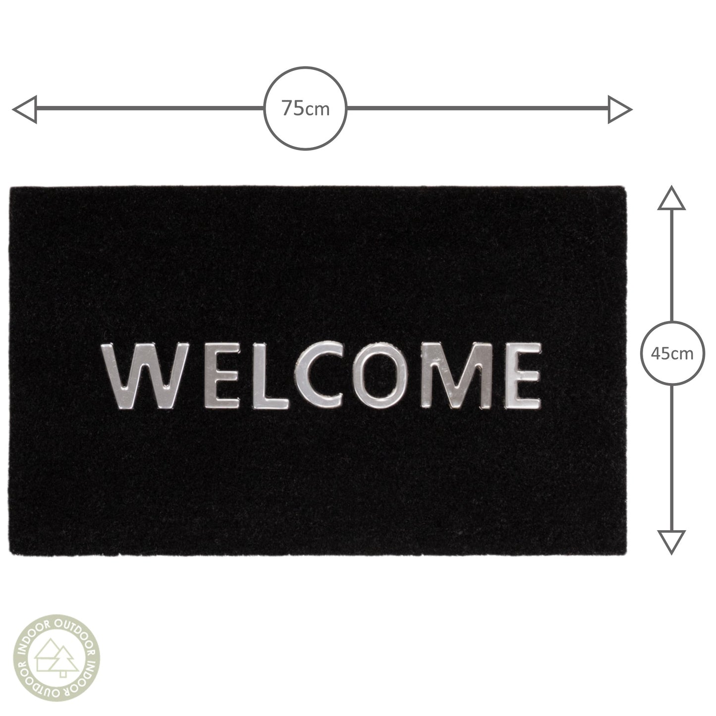 DM04 Plain Welcome Coir Doormat in Black