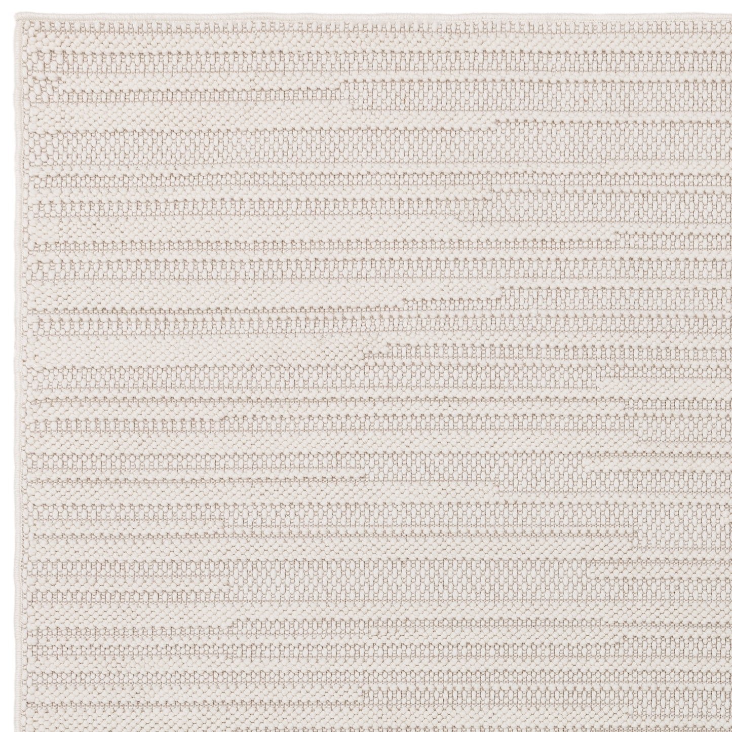 Camber Stripe Modern Textured Rugs in Ivory White