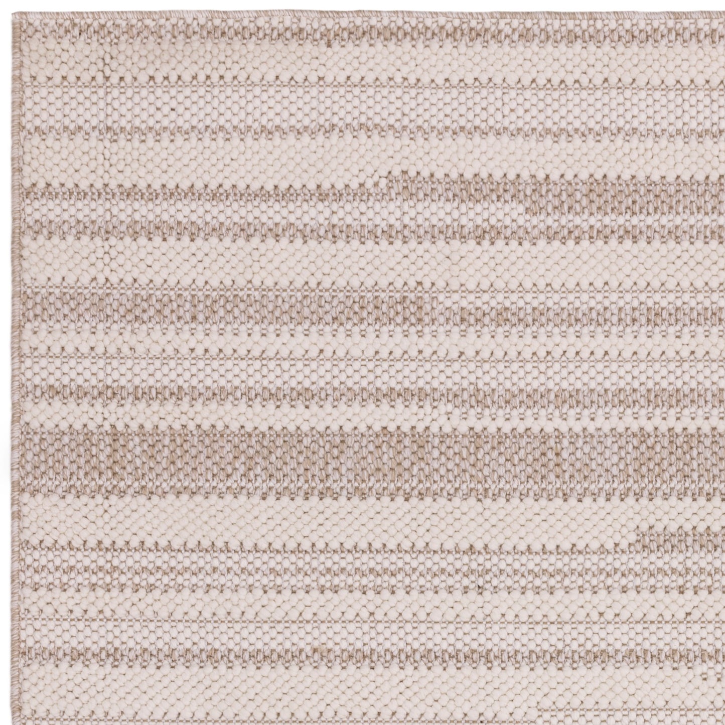 Camber Stripe Modern Textured Rugs in Sand Natural