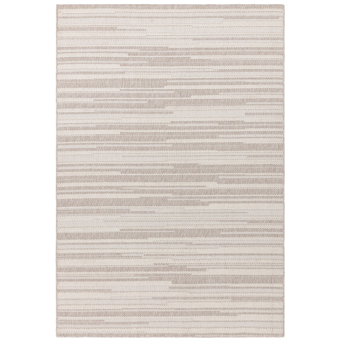 Camber Stripe Modern Textured Rugs in Sand Natural