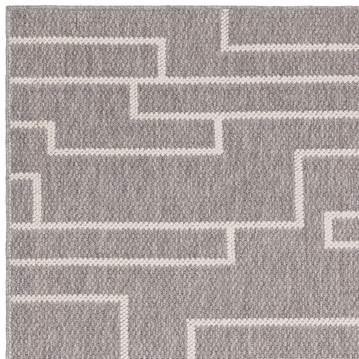 Camber Track Modern Textured Rugs in Ivory White