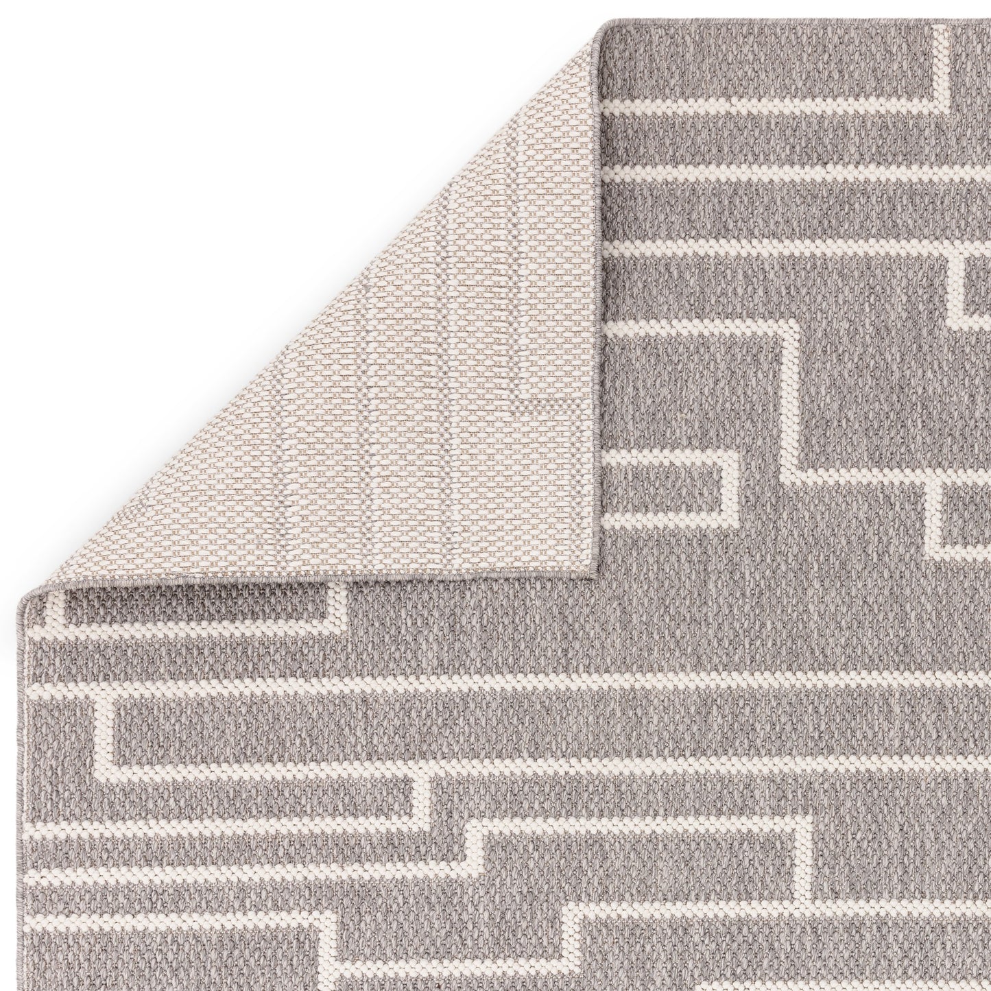 Camber Track Modern Textured Rugs in Ivory White