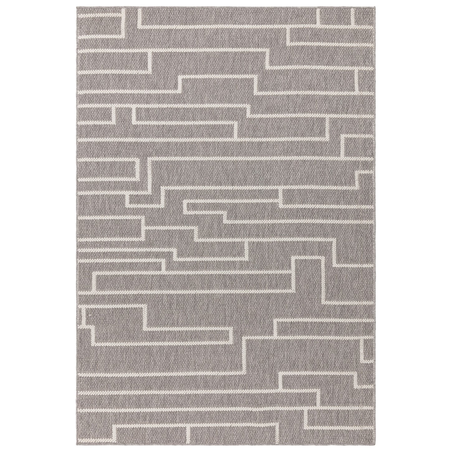 Camber Track Modern Textured Rugs in Ivory White