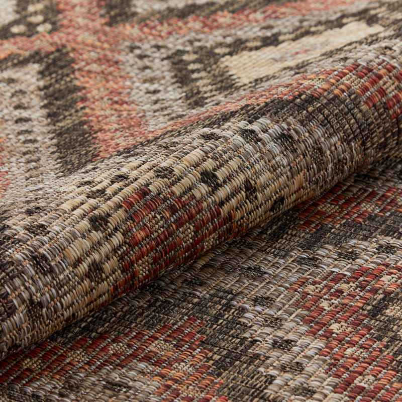Sumac SUM101 Indoor Outdoor Rugs by Concept Looms in Brown Rust