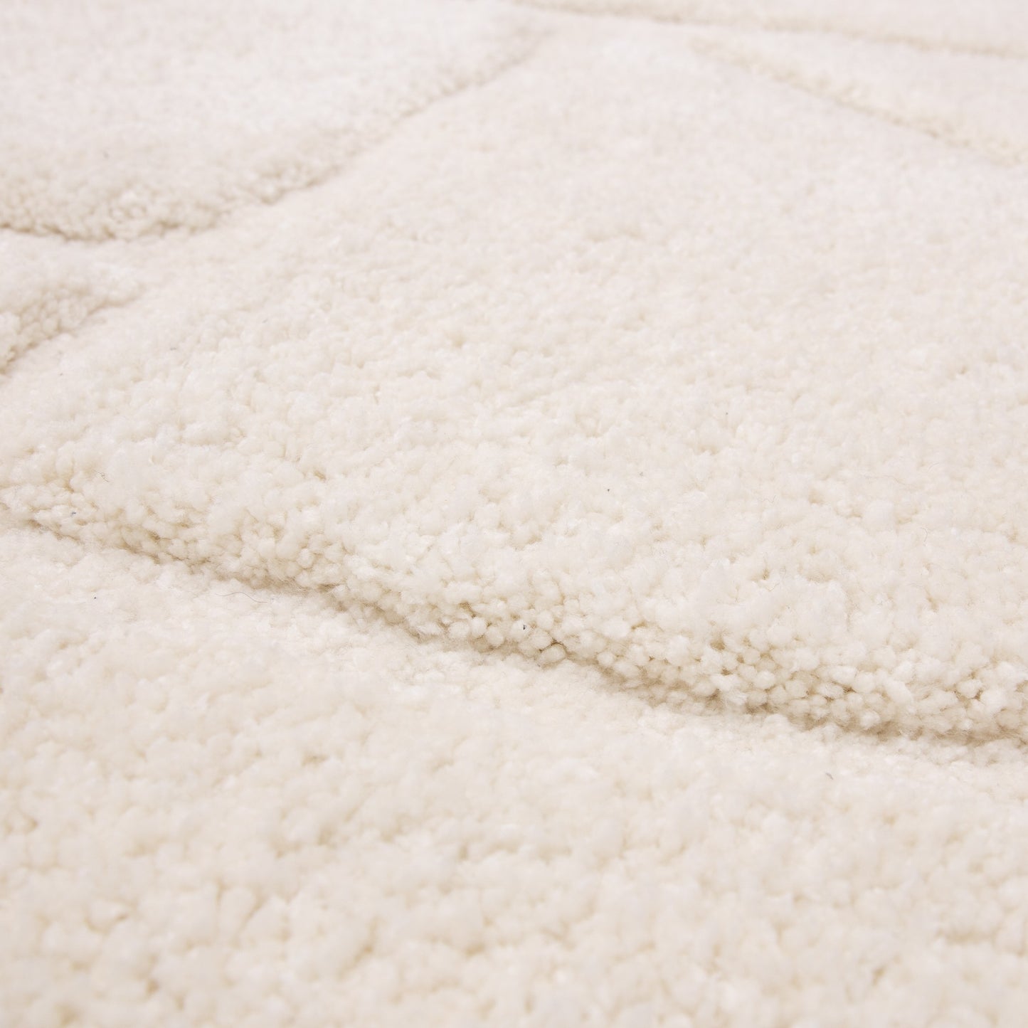 Horizon 2 Modern Geometric Textured Rugs in Ivory White