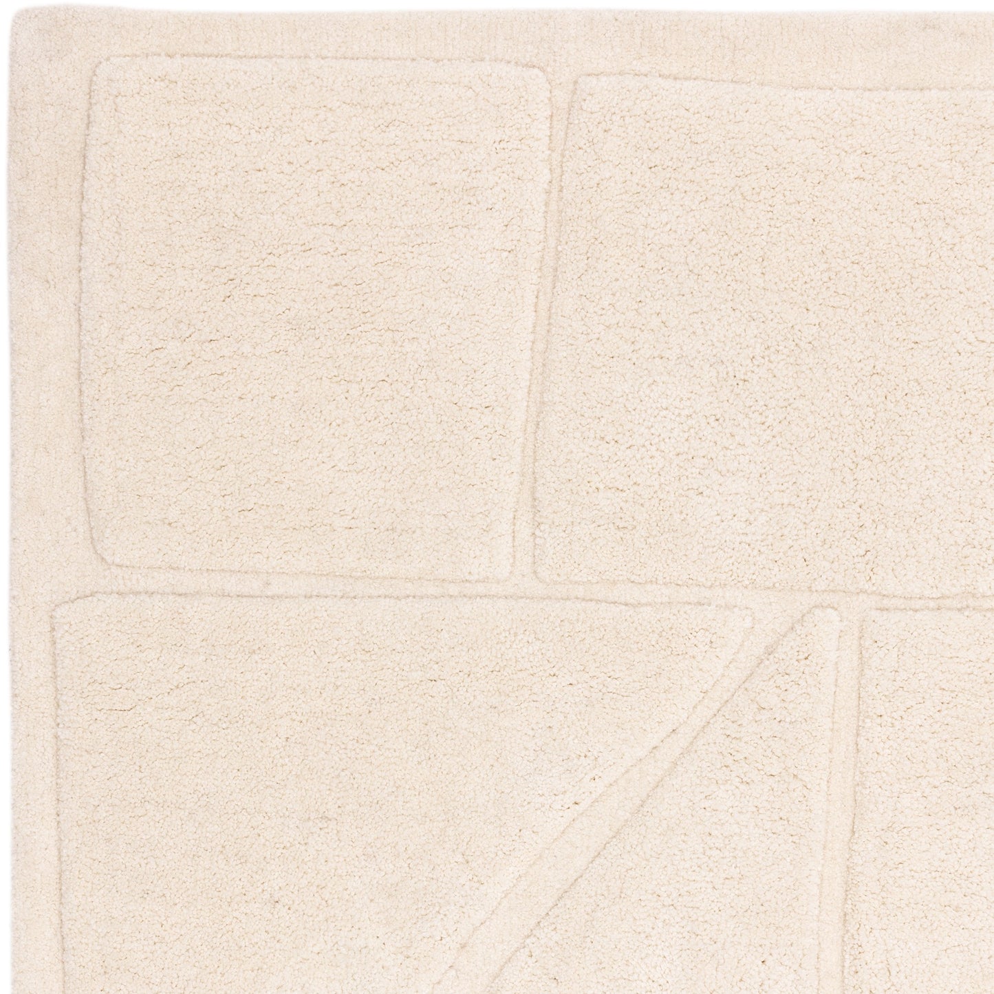 Horizon 2 Modern Geometric Textured Rugs in Ivory White