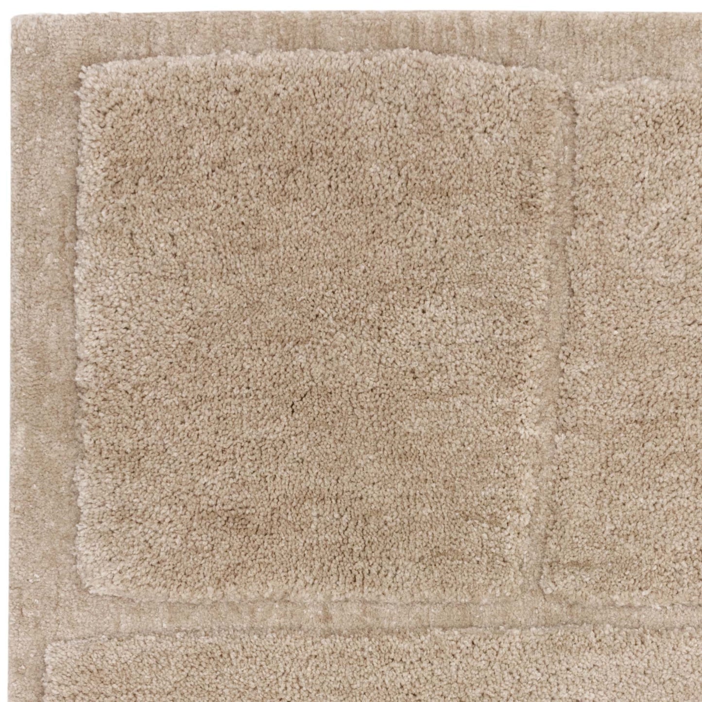 Horizon 2 Modern Geometric Textured Rugs in Sand Natural