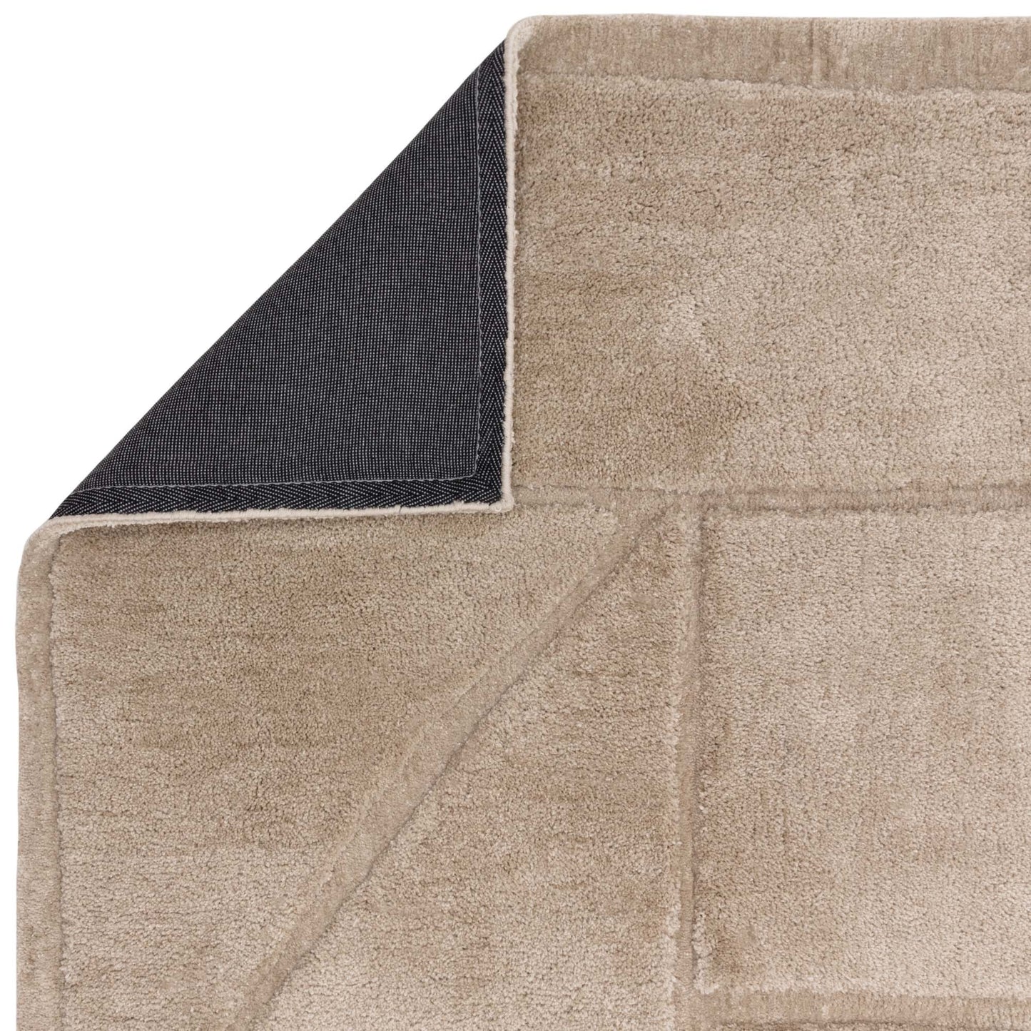 Horizon 2 Modern Geometric Textured Rugs in Sand Natural