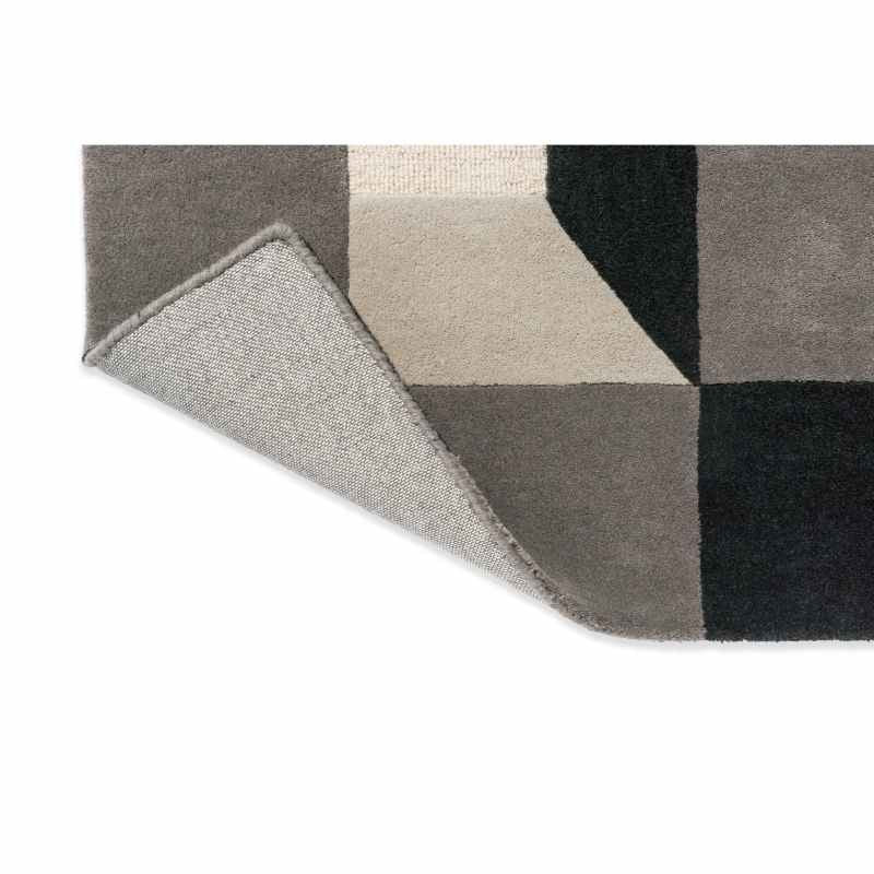 Blocks Geometric Wool Rugs 141904 Slate Grey by Harlequin