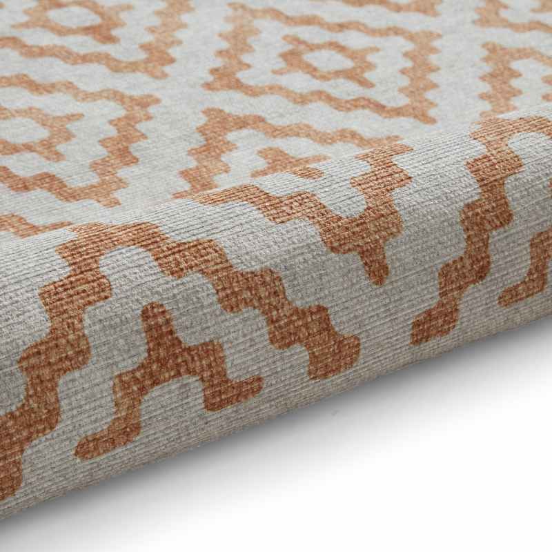 Coral H1058 Modern Washable Geometric Runner Rugs in Yellow