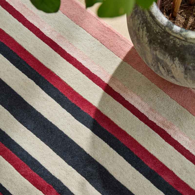 Calla Striped Rugs 143403 Pomegranate Clementine by Harlequin