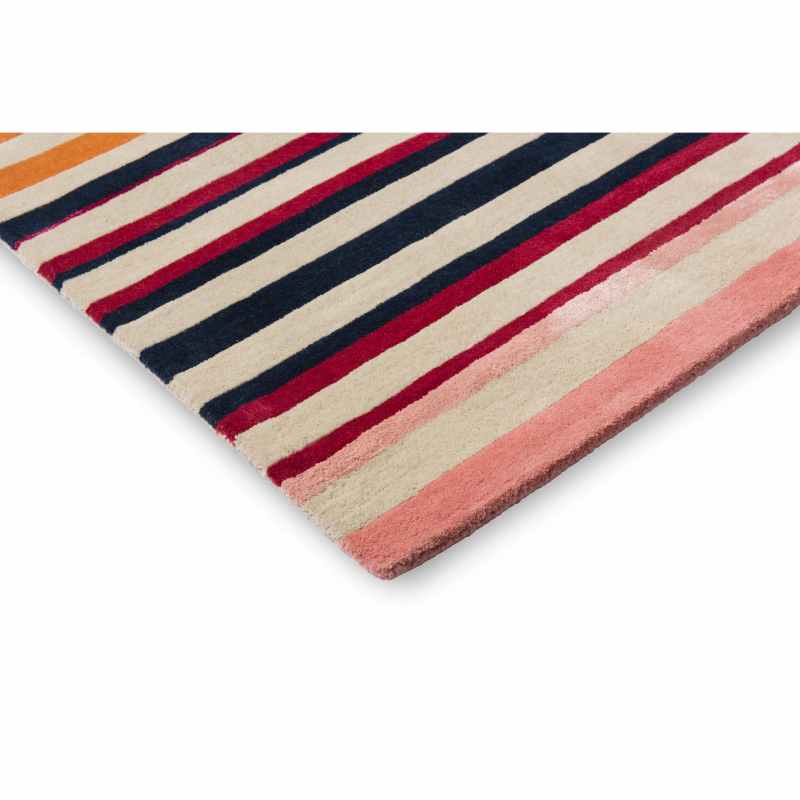 Calla Striped Rugs 143403 Pomegranate Clementine by Harlequin