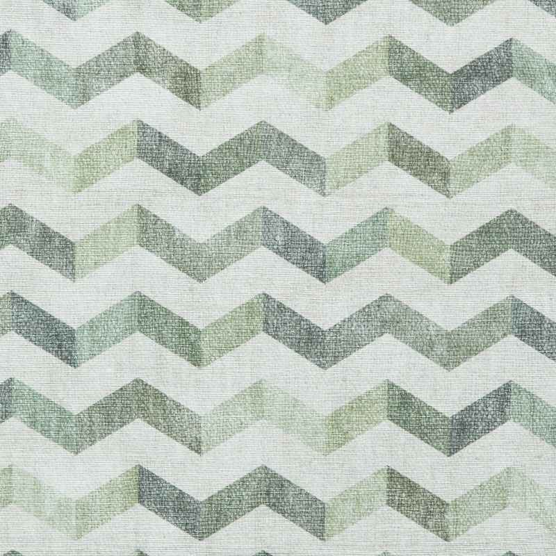 Coral H1059 Modern Washable Chevron Rugs in Green