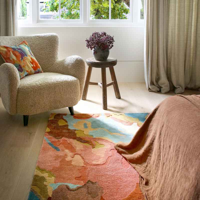 Foresta Abstract Rugs 143503 Rosewood Huckleberry by Harlequin