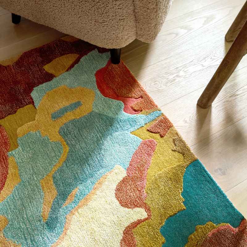 Foresta Abstract Rugs 143503 Rosewood Huckleberry by Harlequin