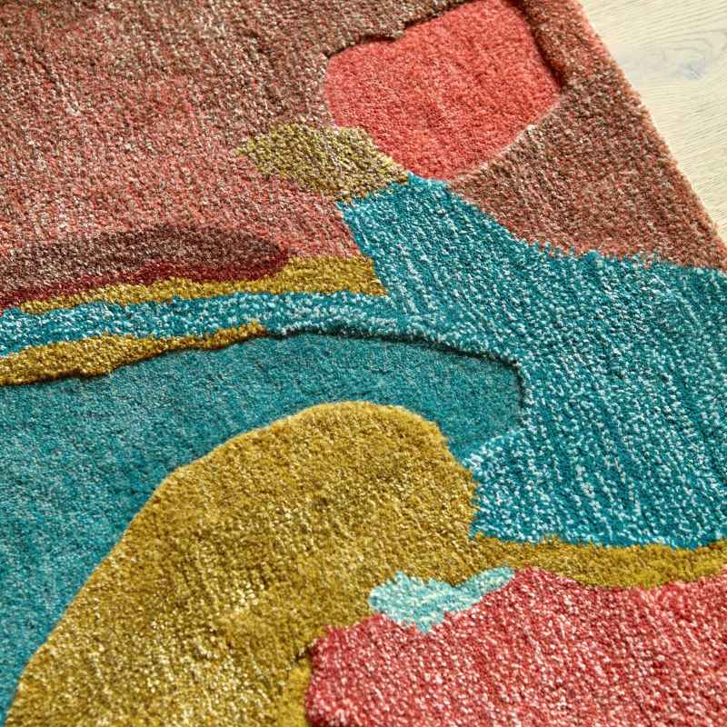 Foresta Abstract Rugs 143503 Rosewood Huckleberry by Harlequin
